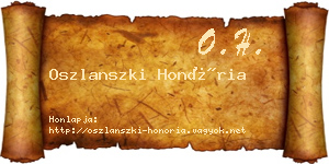 Oszlanszki Honória névjegykártya