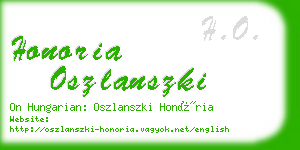 honoria oszlanszki business card